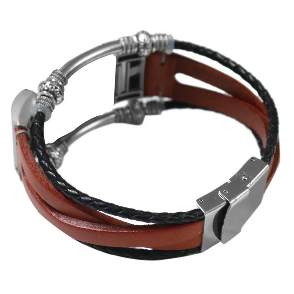 Модные сменные Аксессуары Кожаный браслет, совместимый с умными часами Fitbit Charge 2, запчасти для поделок - 3