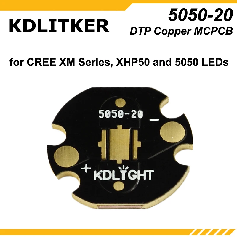 KDLITKER 5050-16 / 5050-20 DTP Медный MCPCB для светодиодов Cree серии XM / XHP50 / 5050 (5 шт.) - 3