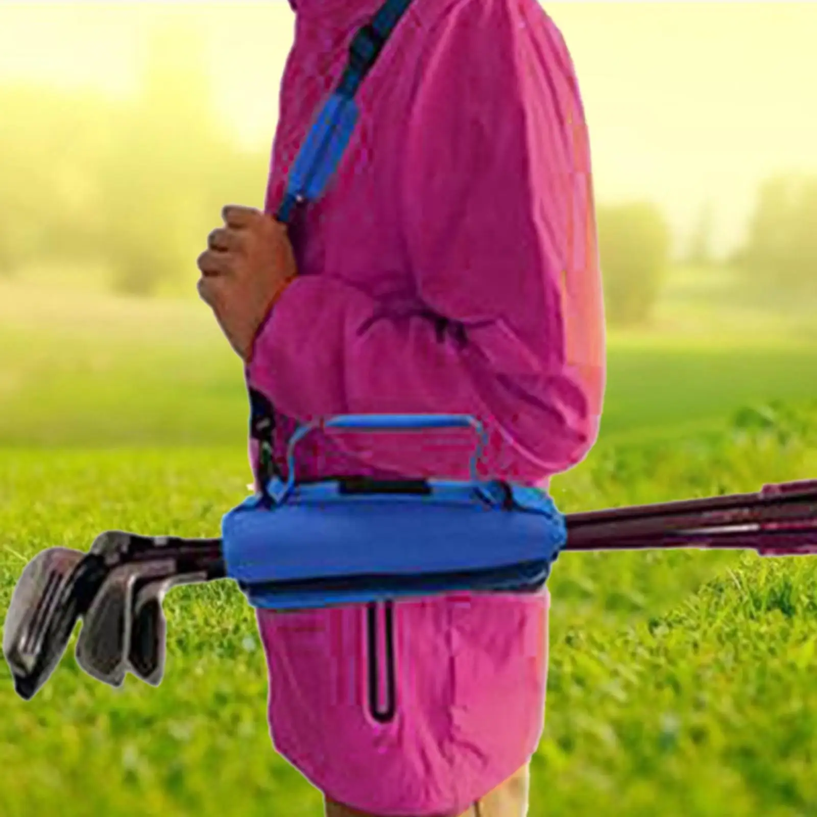 Сумка для клюшки для гольфа, сумка для хранения в рукаве с мешочком для мячей, легкое портативное тренировочное поле с плечевым ремнем, мини-переноска для детей - 3