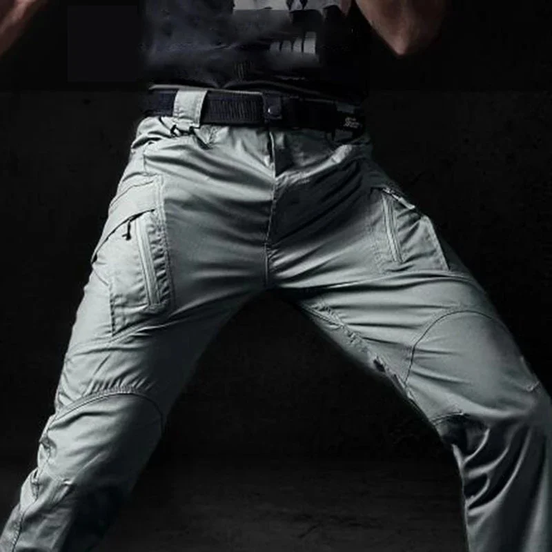 Новые быстросохнущие Легкие брюки-карго, мужские классические повседневные походные армейские тактические джоггеры для бега трусцой, военные брюки с множеством карманов - 3