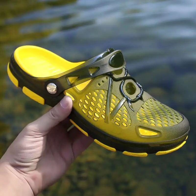 1/2 шт. Летние рыболовные сандалии, обувь для отдыха, модные тапочки для альпинизма, осенние мужские нескользящие водонепроницаемые пляжные - 3