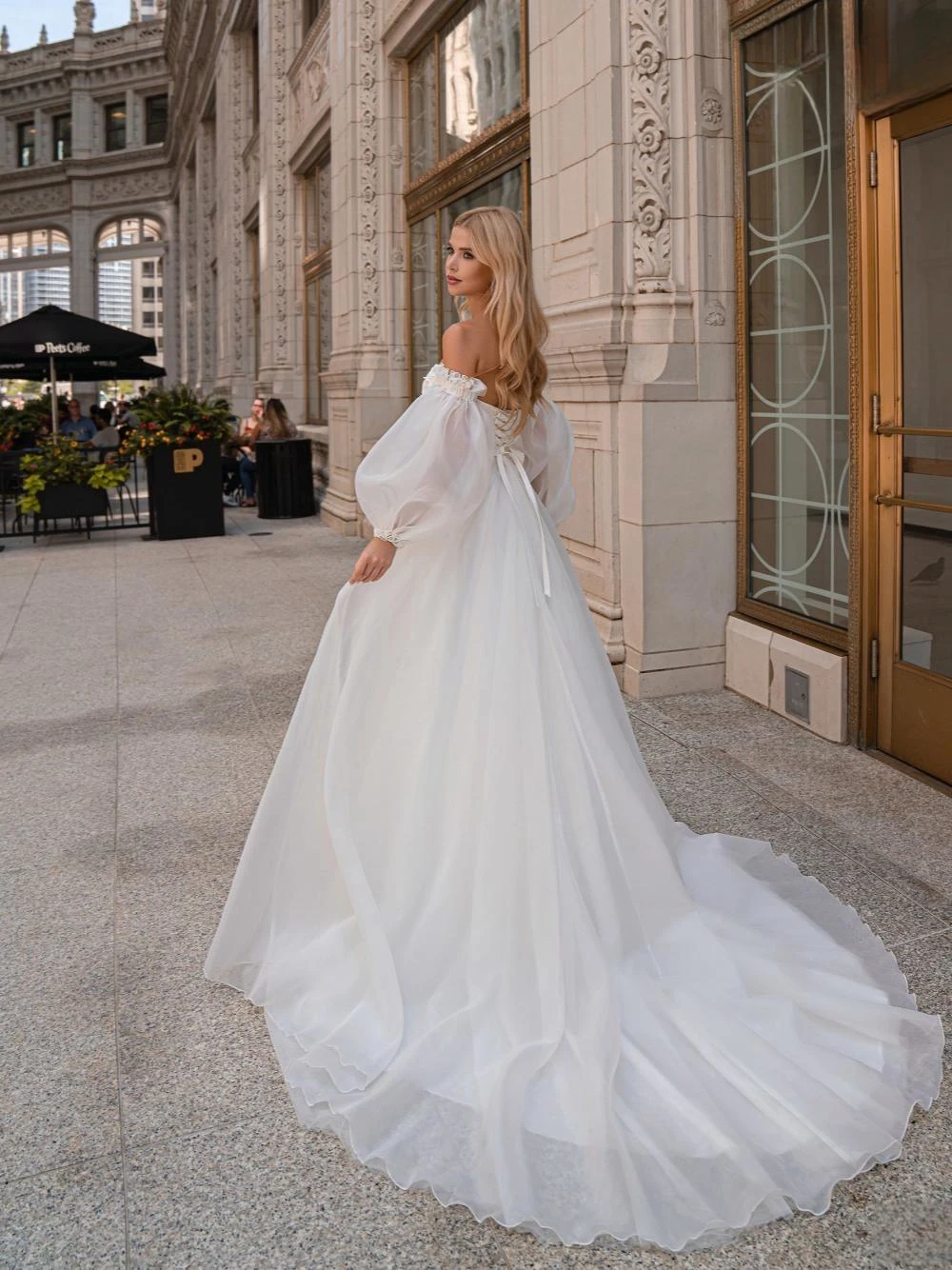 Романтическое свадебное платье с вырезом сердечком, классические аппликации, блестки, халат невесты, Изящное Длинное свадебное платье трапециевидной формы Robe De Mariée - 3