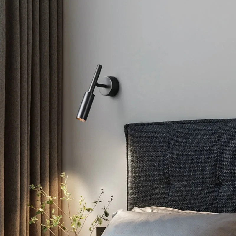 Латунный светодиодный настенный светильник с возможностью регулировки 3-х цветовой температуры, поворотный для гостиной, спальни, освещения для чтения, золотой, черный, прямая поставка - 3