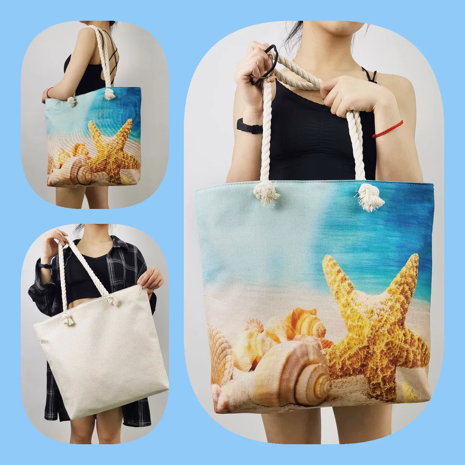 Новая Пляжная сумка-Тоут, Модная Женская Летняя Сумка С Листьями Тропической Пальмы Монстеры, Льняная Сумка Для покупок - 3