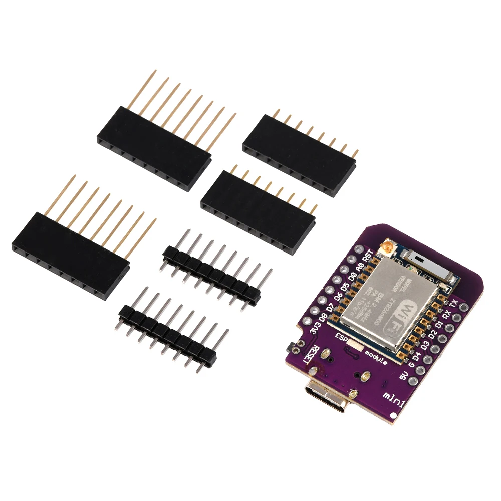 Плата разработки TYPE-C ESP8266 ESP-07/07S CH340G USB D1 Mini WIFI Со встроенными контактами 32-битного микроконтроллера MCU для 80 МГц160 МГц - 3