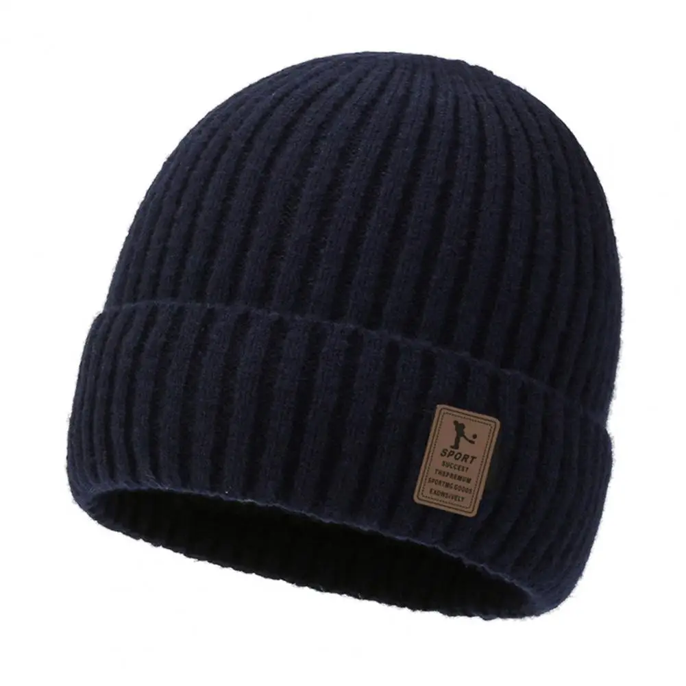 Женская шапка, уютная зимняя шапочка-бини с флисовой подкладкой, мягкий эластичный головной убор, благоприятный для кожи, для погоды, Однотонная теплая зимняя шапка - 3