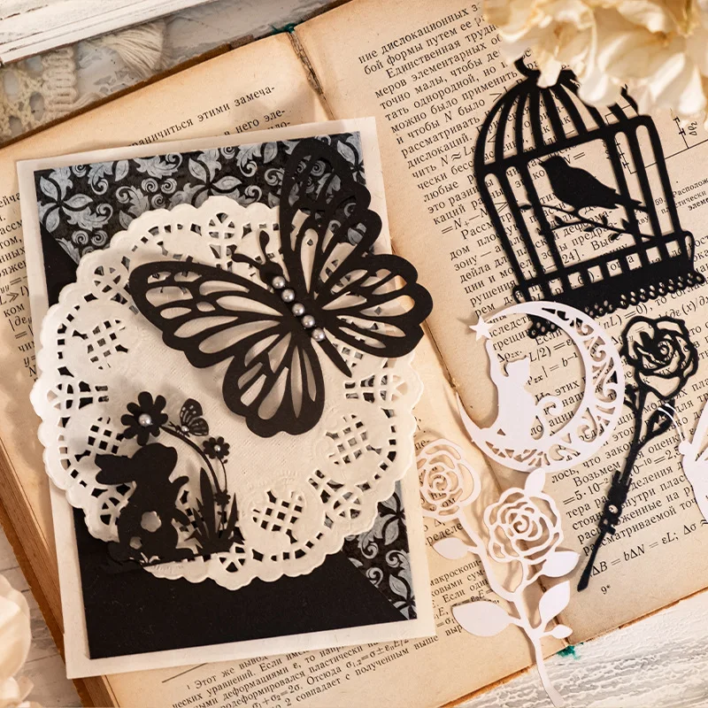Card Lover 20 шт [Серия Moonlight Variations] Винтажный журнал с бабочками, специальный бумажный набор для скрапбукинга - 3