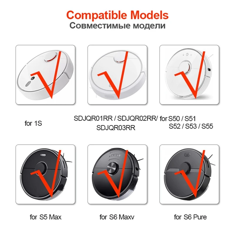Щетка-Фильтр Hepa Для Робота-Пылесоса Xiaomi 1S SDJQR01RR Для Roborock S50 S51 S55 S5max S6 S6 Pure S6 Maxv - 3