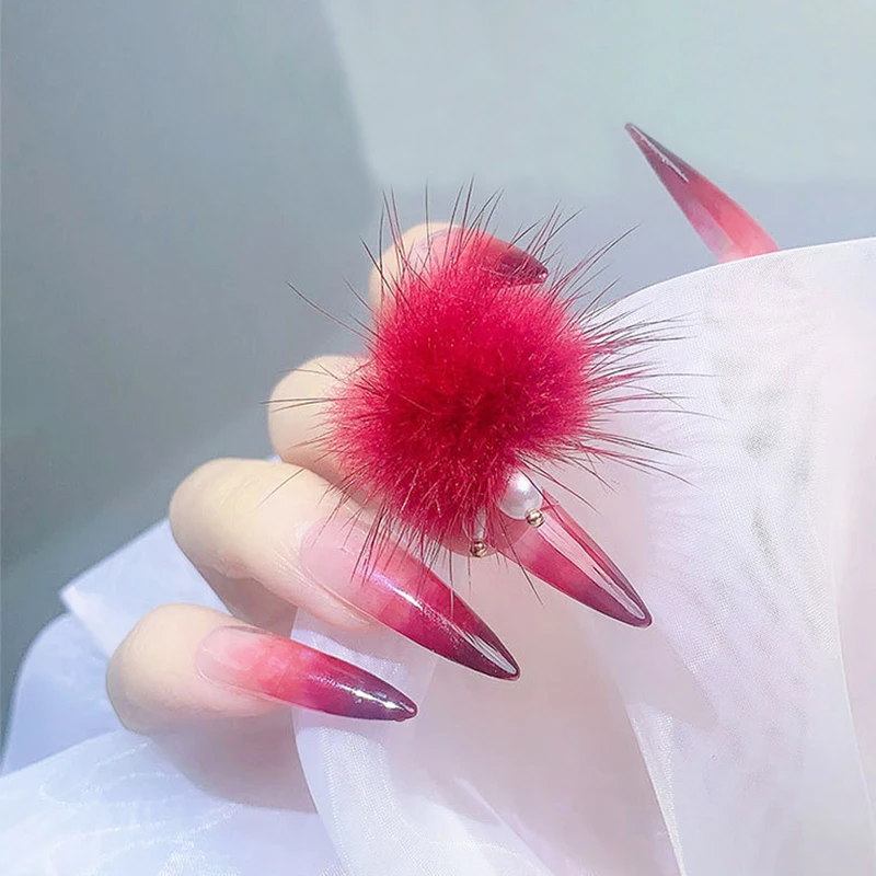 3D аксессуары для нейл-арта Мягкий шарик для волос Съемный магнит Модные украшения Дизайн маникюра Нейл-арта Цветное украшение из страз НОВОЕ - 3