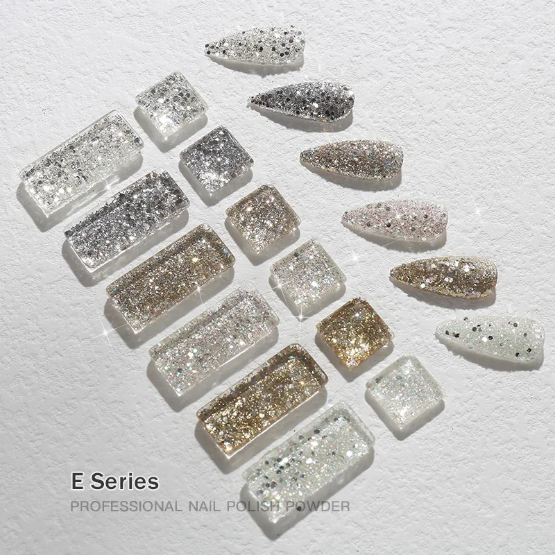 HNDO 6 Цветов нейл-арта, сверкающая алмазная пудра, смешанные блестящие блестки, шестигранные хлопья, пигментная пыль для маникюра, дизайн своими руками - 3