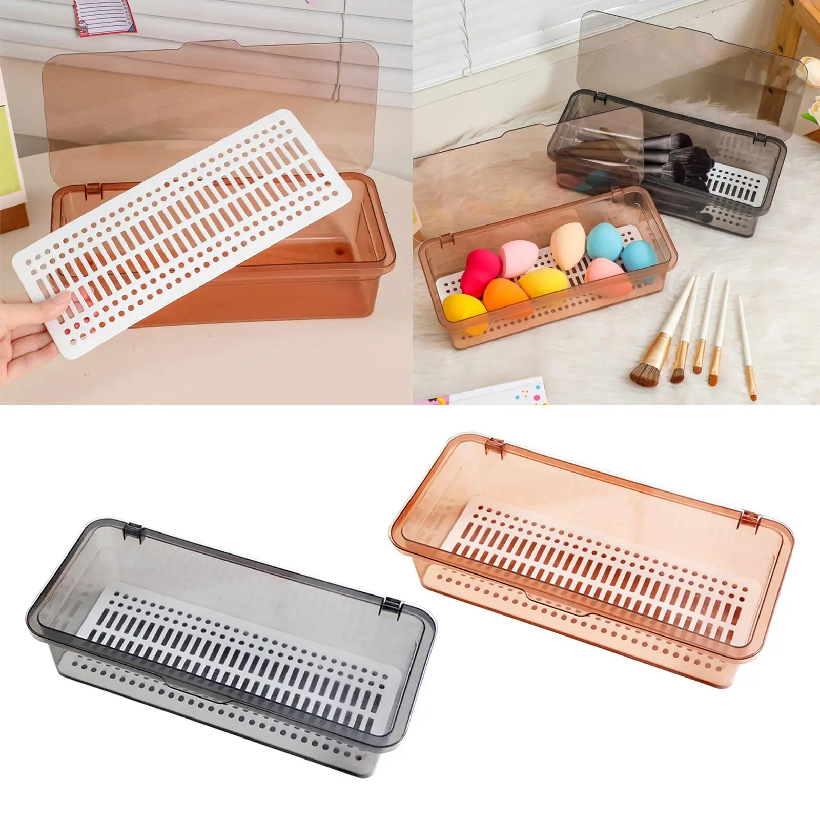 Коробка для кисточек для макияжа, квадратный портативный пластиковый футляр для шкафа магазина Beauty Egg - 3