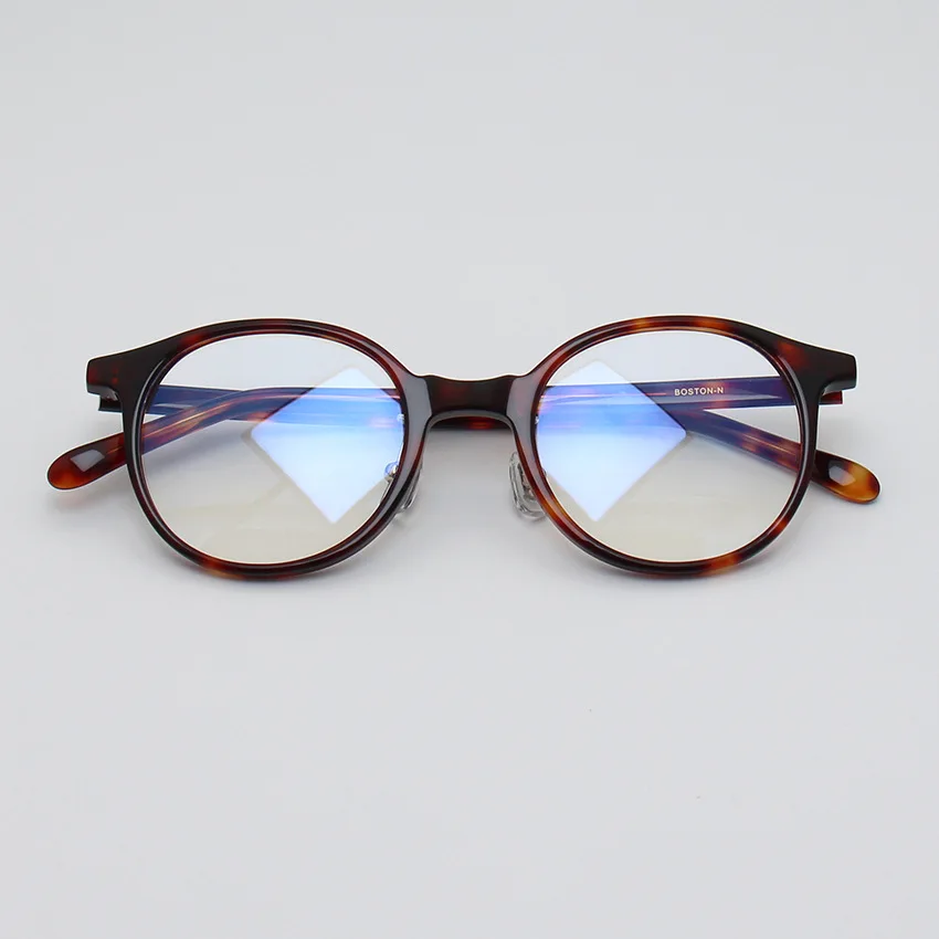 Высококачественная Ацетатная оправа для оптических очков для мужчин и женщин, круглые очки для близорукости в стиле ретро, Очки японского люксового бренда ручной работы. - 3