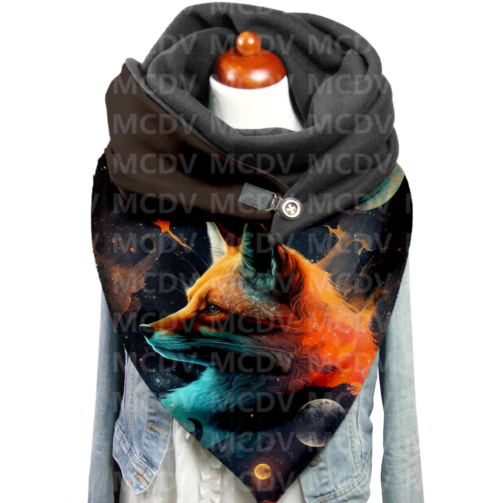 Повседневный шарф и шаль с 3D принтом Лисы для женщин, теплый и удобный шарф - 3
