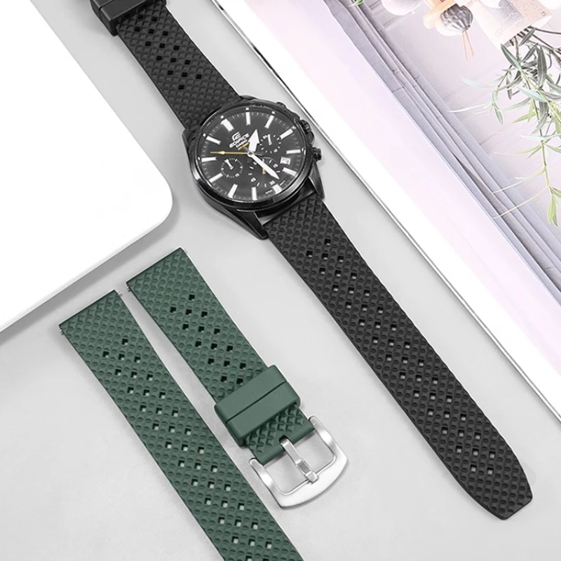 Быстроразъемный ремешок для часов из тропического фторкаучука Timex MIDO fossil Tissot longines Smart watch strap Устьичный ремешок 20мм 22мм - 3