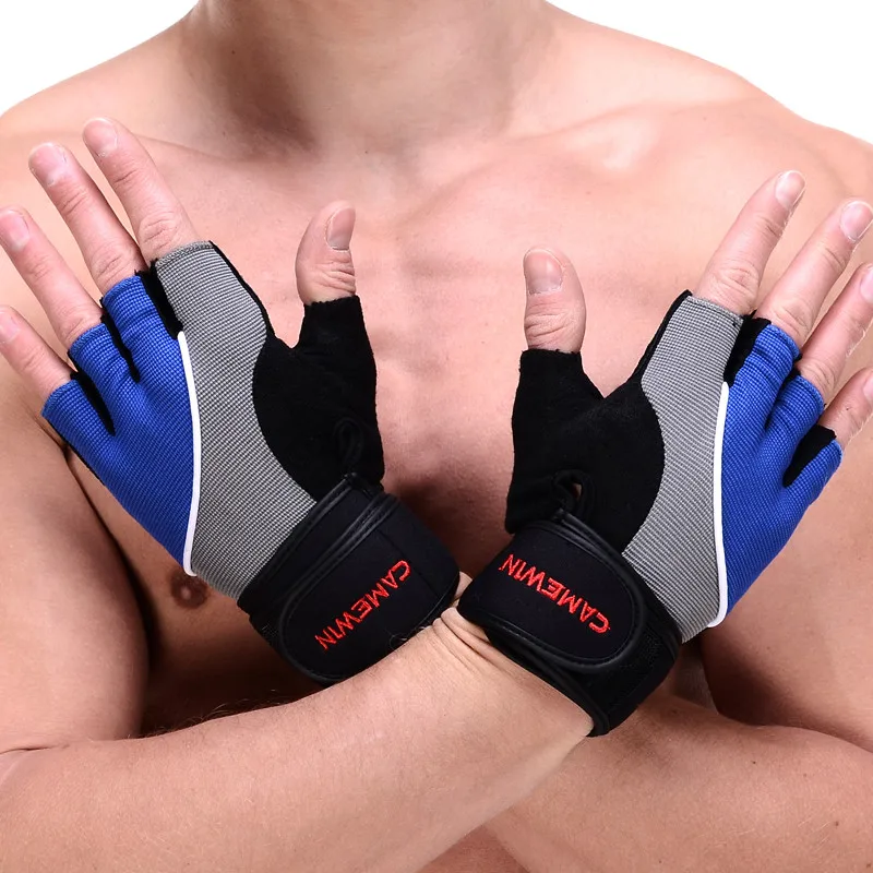 Перчатки для тренажерного зала CAMEWIN для поднятия тяжестей, обертывание запястья, спортивные упражнения, фитнес - 3