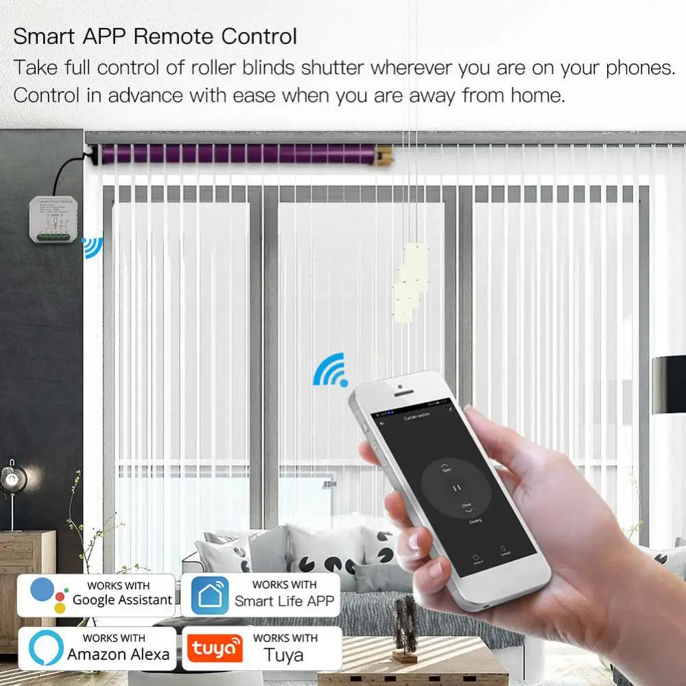 Модуль Tuya Smart Wifi Переключатель жалюзи для рольставен Таймер электродвигателя Голосовое Управление Работает с Alexa Home - 3