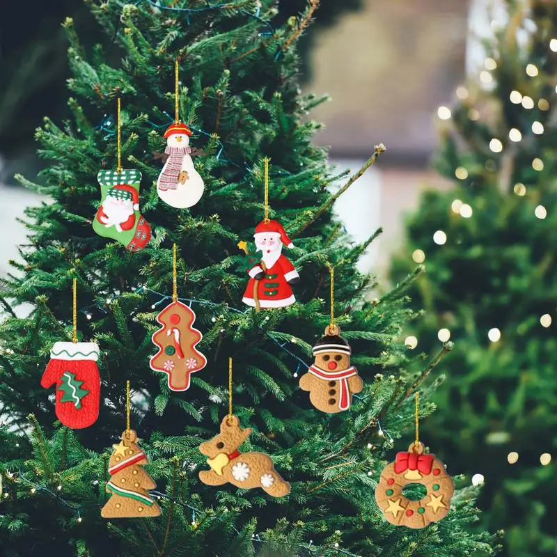 Украшения для рождественской елки, Мини-подвеска для Рождественской елки, Подвесные рождественские украшения для стены, двери в виде Рождественской елки, 14 шт. - 3