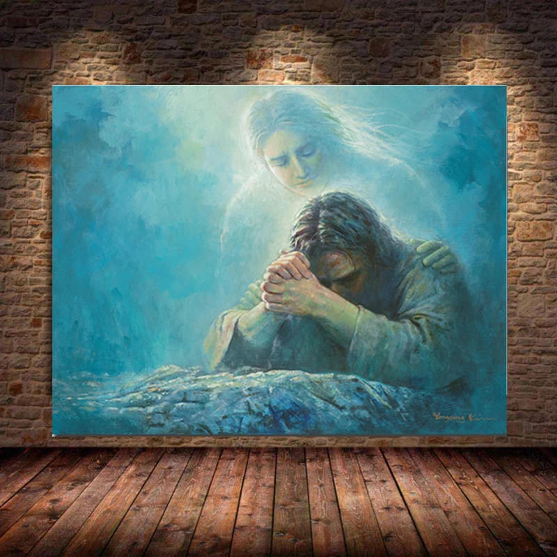Иисус Христос, идущий по воде, картина на холсте, плакат и принты, настенные картины для гостиной, украшения дома, Cuadros - 3
