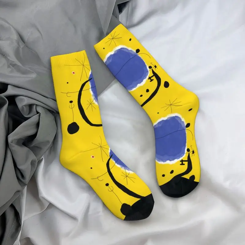 Забавные носки The Gold Of The Azure Женские мужские Теплые спортивные футбольные носки с 3D принтом Joan Miro в стиле абстрактного искусства - 3