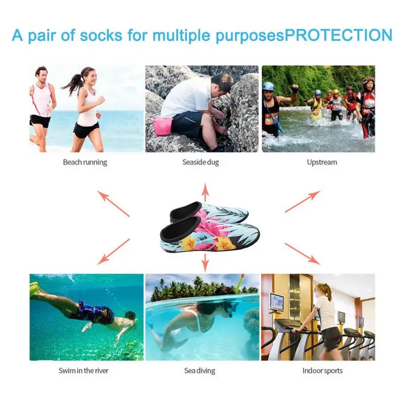 Носки для плавания, противоскользящие носки для дайвинга, водные носки, носки для серфинга, носки для плавания, водная обувь для плавания, серфинга с маской и трубкой - 3