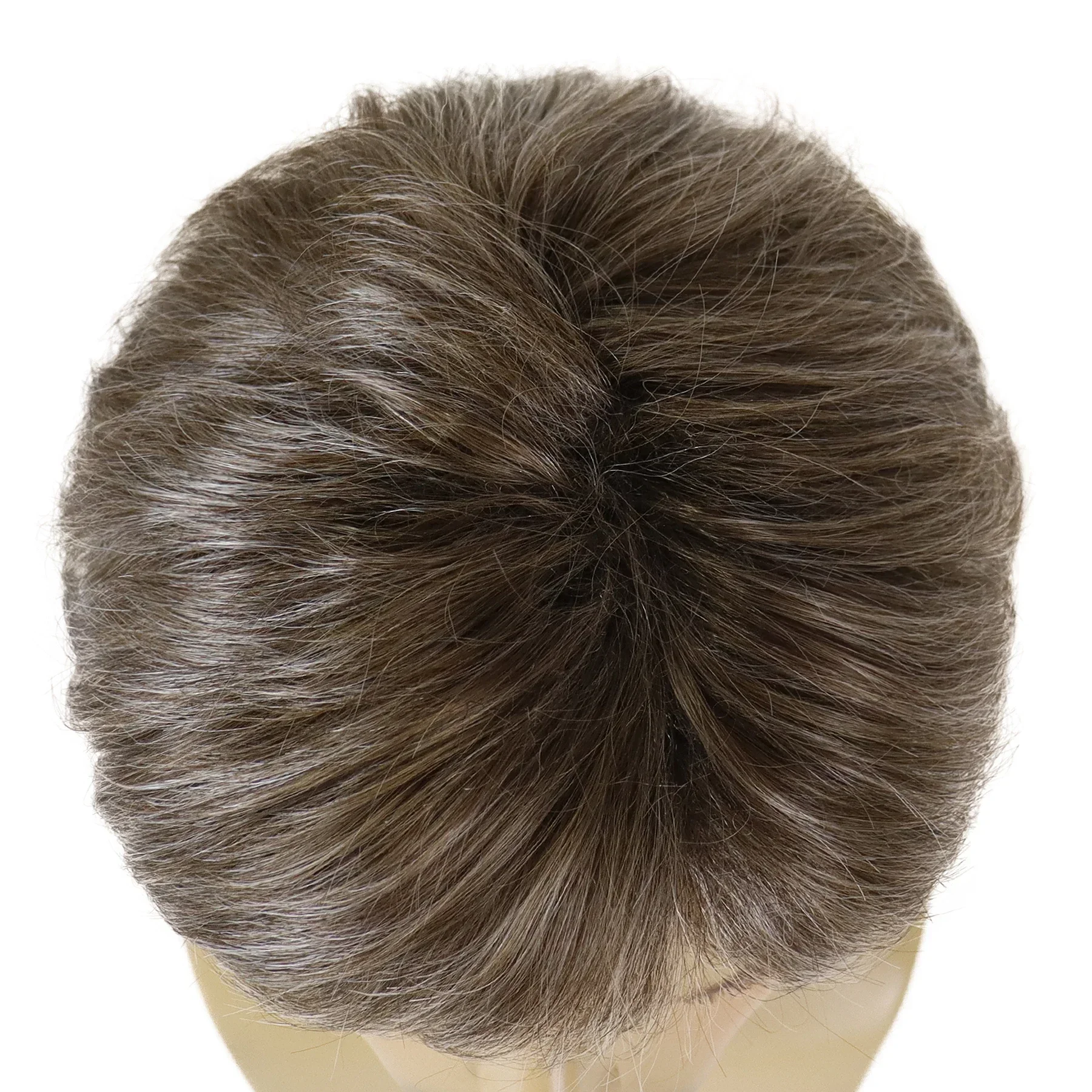 Синтетический короткий мужской парик GNIMEGIL с челкой из смеси каштановых волос, подарок отца, парик для мужчин, натуральная стрижка, ежедневный косплей, Термостойкий - 3