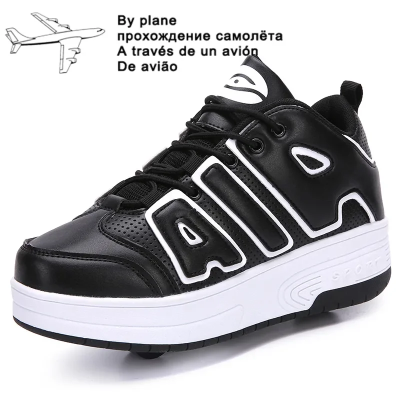 31-42 евро Детская обувь для роликовых коньков для юниоров, детские розовые кроссовки с двумя колесами для мальчиков и девочек 2021 года, обувь для взрослых, повседневная обувь для мальчиков - 4