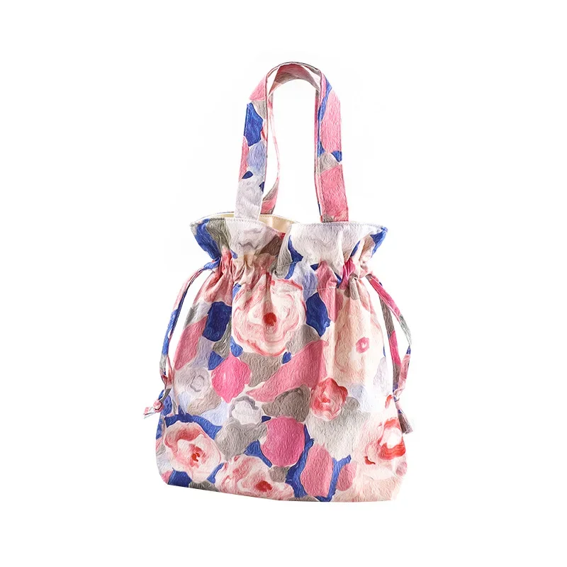 Новая женская сумочка карман для букета с принтом на шнурке Японская тканевая сумка для рук сумка для хранения аксессуаров Hanfu - 4