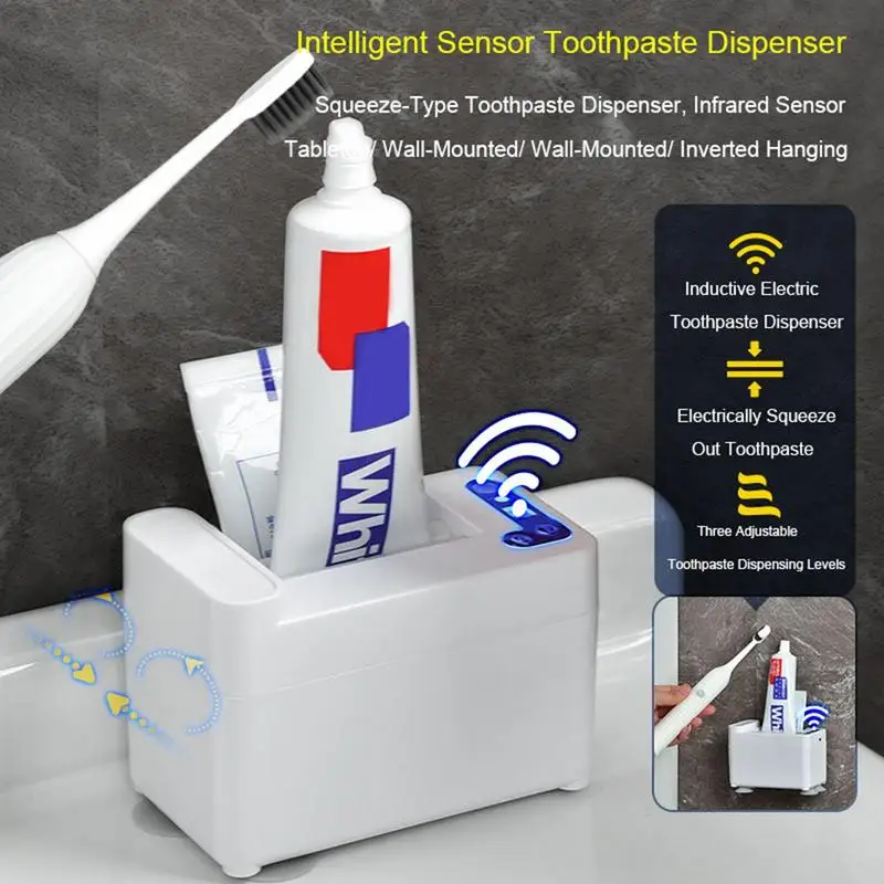 Автоматический дозатор зубной пасты Креативный держатель для зубной пасты на столешнице Портативная соковыжималка для зубной пасты Компактные аксессуары - 4