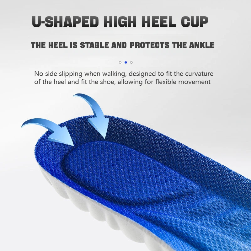 4D Массажные стельки для поддержки свода стопы при подошвенном фасциите, ортопедические вставки, спортивные амортизирующие нескользящие накладки для обуви - 4