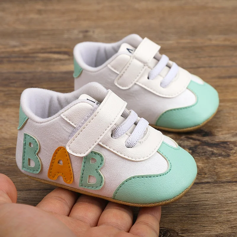 Осенние яркие ходунки контрастного цвета с нескользящей подошвой для малыша 0-18 месяцев, удобные весенние кроссовки - 4