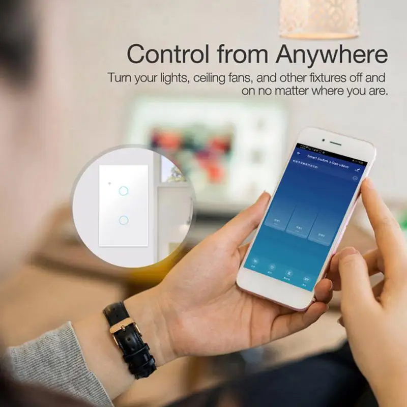 RF WiFi Умный Сенсорный Выключатель света US 1/2/3/4 Gang Два Способа подключения Tuya Smart Life Control Через Alexa Google Home Яндекс Алиса - 4