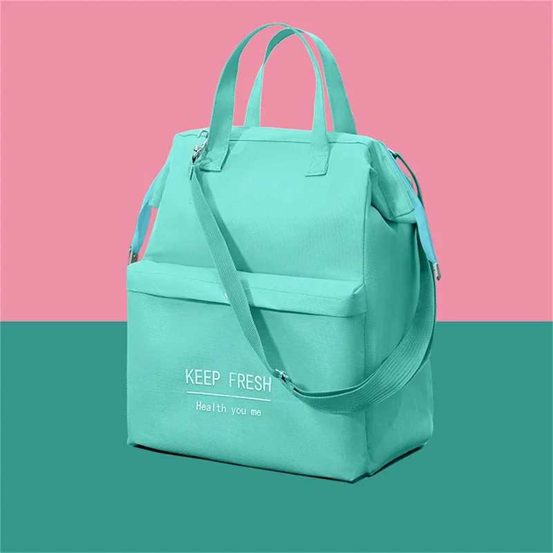 Женская сумка для ланча, новая водонепроницаемая изолированная сумка через плечо, модная коробка для ланча, переносная сумка-холодильник для пикника. - 4