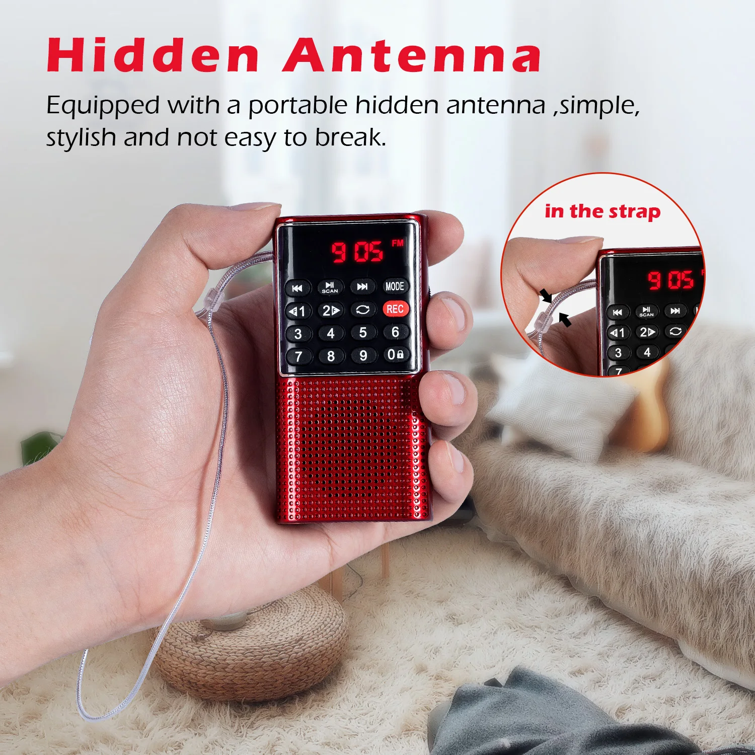 Мини Портативное карманное FM-радио Портативные MP3-плееры Walkman с диктофоном Аккумуляторная батарея для Walkman Go Hiking - 4
