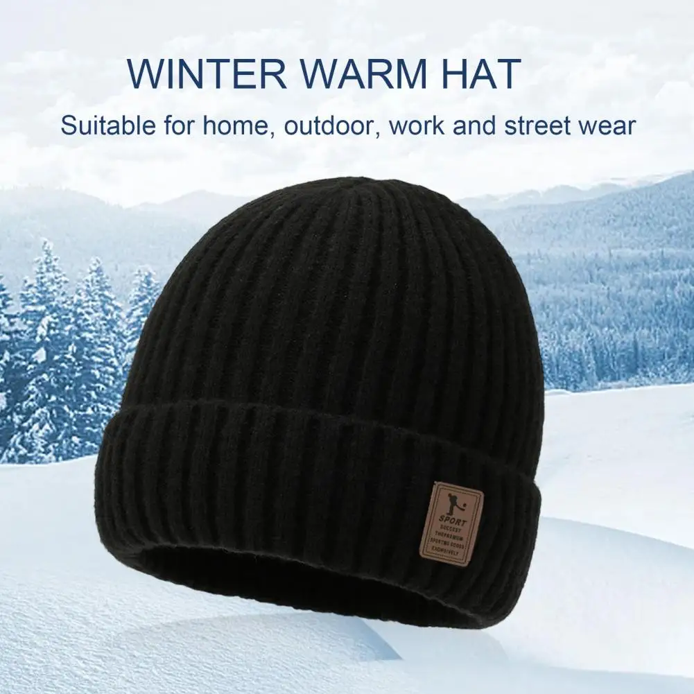 Женская шапка, уютная зимняя шапочка-бини с флисовой подкладкой, мягкий эластичный головной убор, благоприятный для кожи, для погоды, Однотонная теплая зимняя шапка - 4