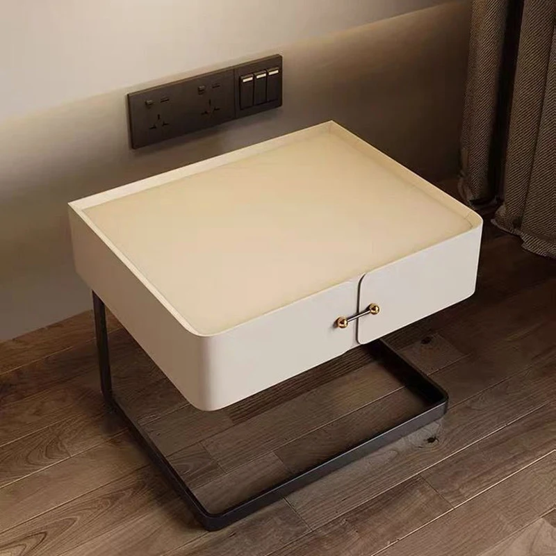 Креативный прикроватный столик из массива дерева в кремовом стиле минималистский прикроватный шкафчик для краски - 4
