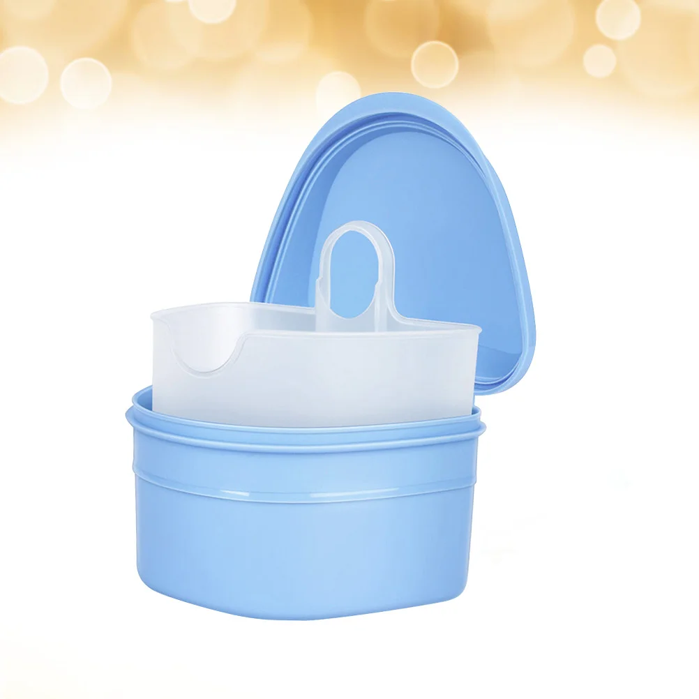 Коробка для ухода за зубными протезами Футляр для хранения зубных протезов Зубной фильтр с отверстием для использования вставных зубов (белый) - 4