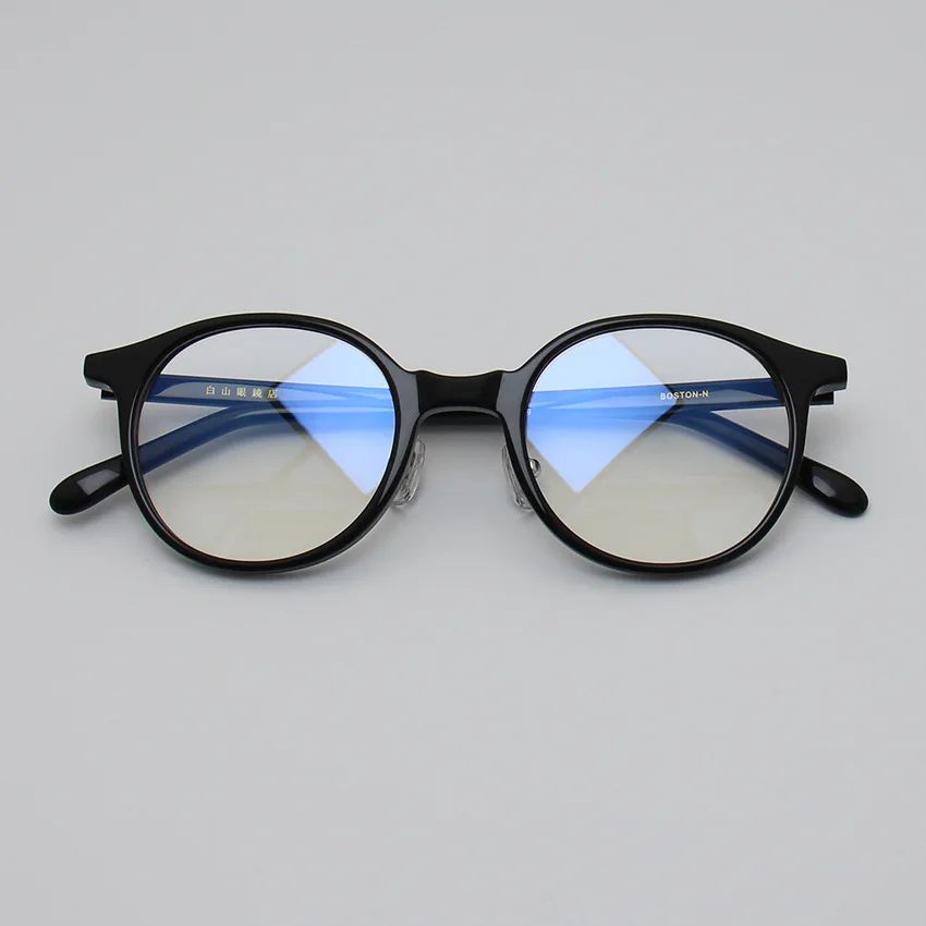 Высококачественная Ацетатная оправа для оптических очков для мужчин и женщин, круглые очки для близорукости в стиле ретро, Очки японского люксового бренда ручной работы. - 4