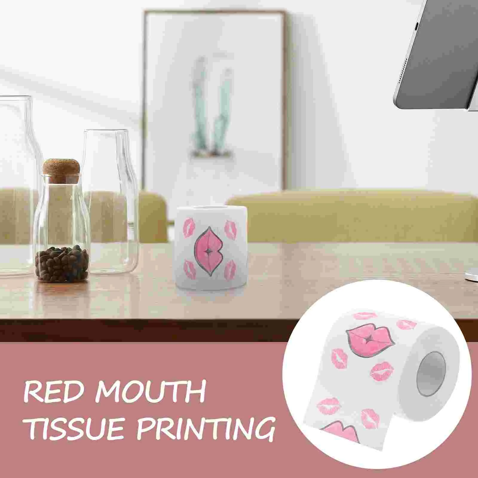 2 рулона туалетной бумаги Red Lip с рисунком Red Lip Одноразовая туалетная бумага, салфетки, салфетка - 4