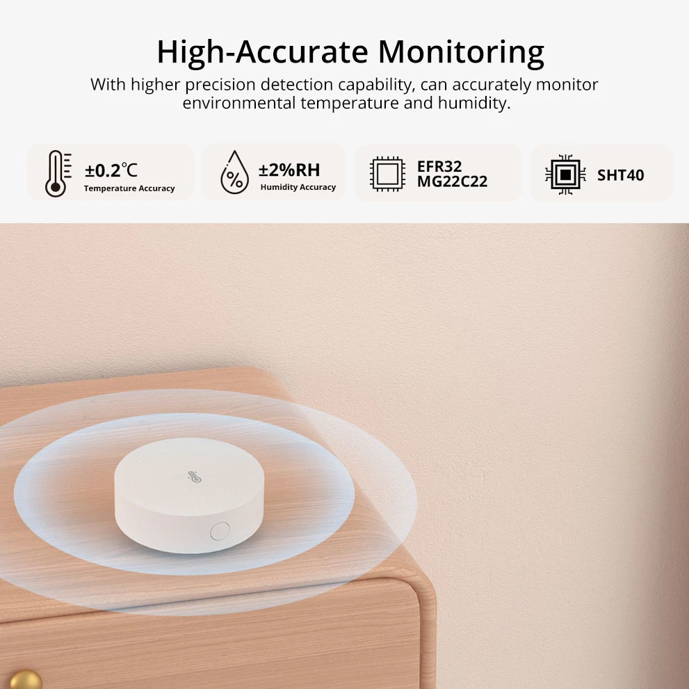 Интеллектуальный датчик температуры и влажности Sonoff Zigbee SNZB-02P Совместим с приложением Ewelink Zbbridge Alexa Google Home Smartthings - 4