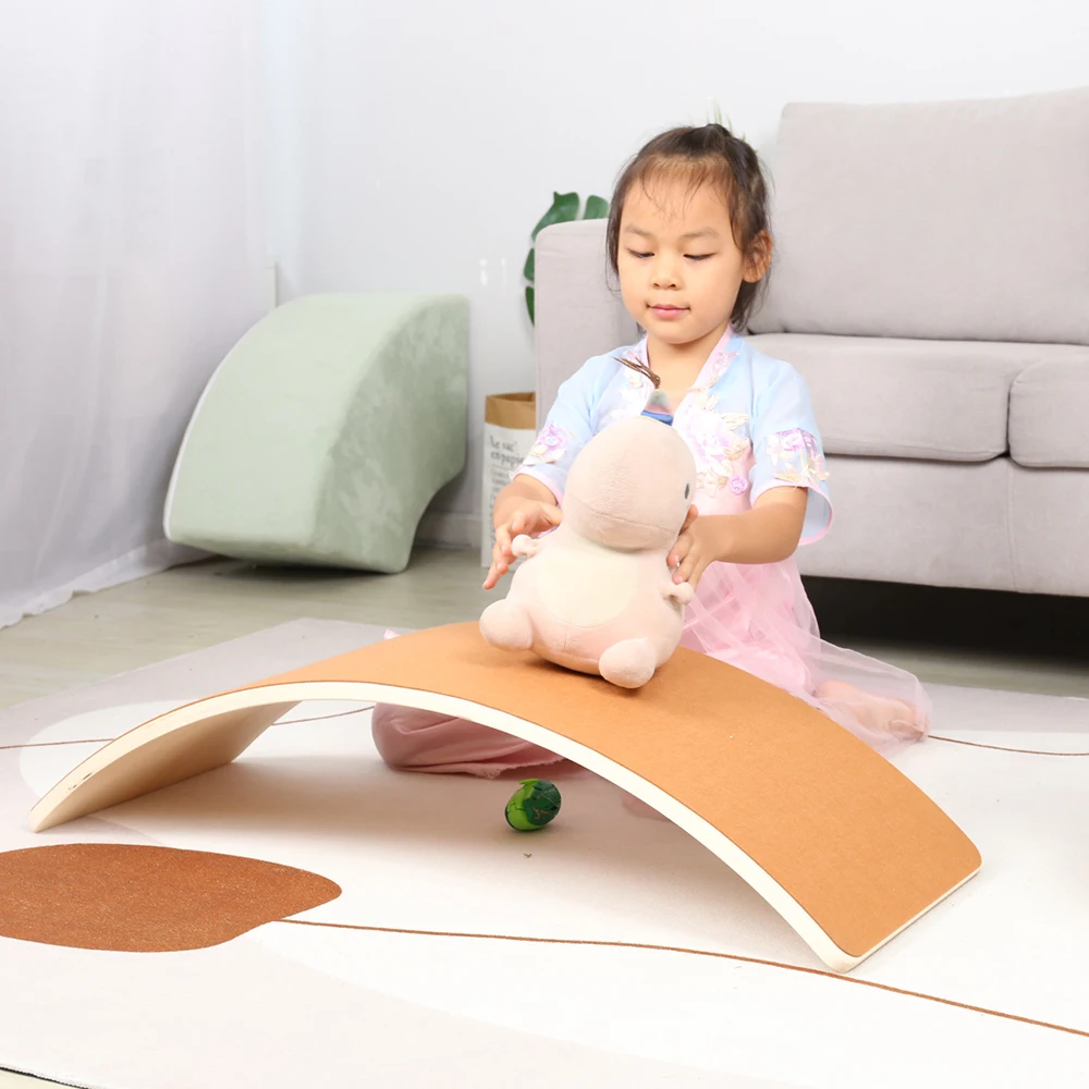 Развивайте кости и общую физическую форму с помощью луча, чтобы дети могли делать упражнения, играть на деревянной доске для балансировки из натурального каучука - 4