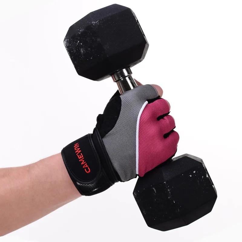 Перчатки для тренажерного зала CAMEWIN для поднятия тяжестей, обертывание запястья, спортивные упражнения, фитнес - 4