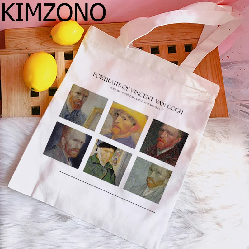 Хозяйственная сумка Van Gogh хлопчатобумажная сумка shopper bolsa tote bag tote bolsas reutilizables sacolas - 4