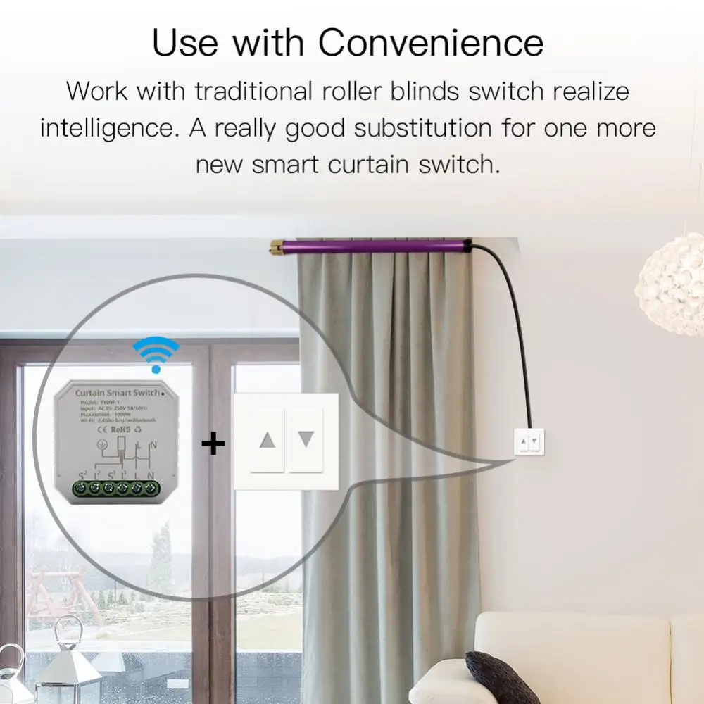 Модуль Tuya Smart Wifi Переключатель жалюзи для рольставен Таймер электродвигателя Голосовое Управление Работает с Alexa Home - 4