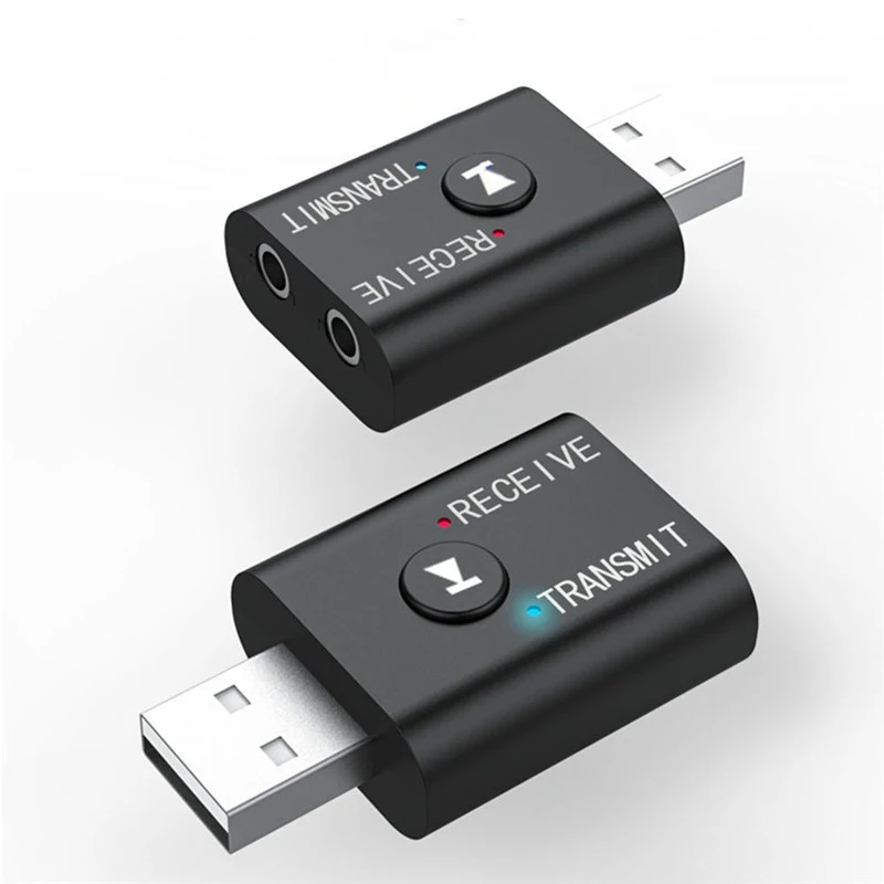 2 В 1 USB Беспроводной адаптер Bluetooth 5.0 Передатчик Bluetooth для компьютера, телевизора, ноутбука, динамика, адаптера гарнитуры, приемника Bluetooth - 4