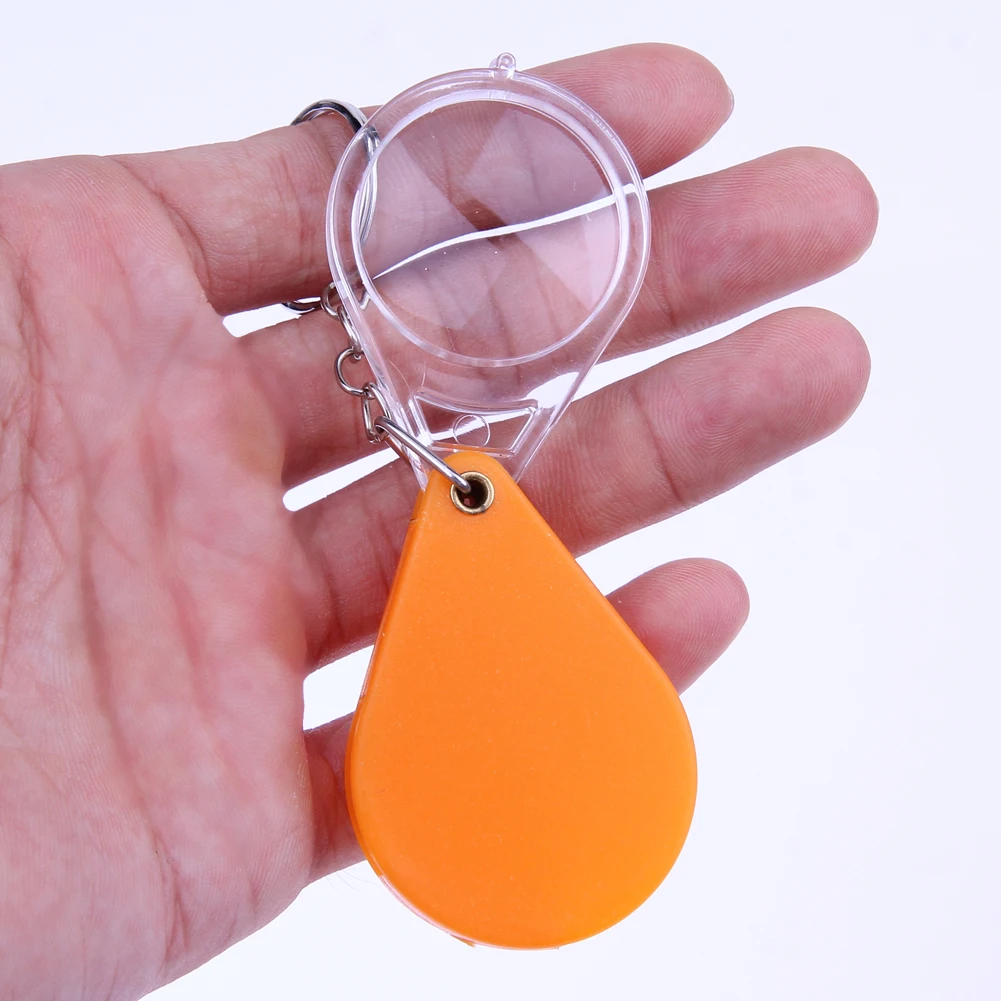 10-кратная ручная карманная лупа, однотонная пластиковая мини-складная лупа с крышкой для чтения монет, хобби, путешествия с кольцом для ключей - 4