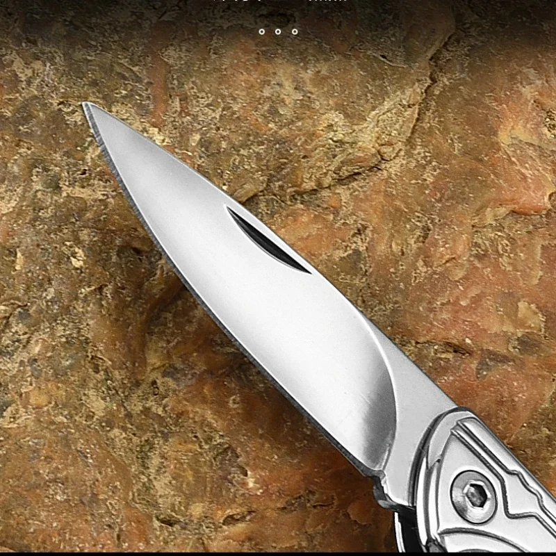 Креативный брелок EDC-нож, титановый нож, походный складной нож для самообороны из цельнометаллической стали высокой твердости - 4