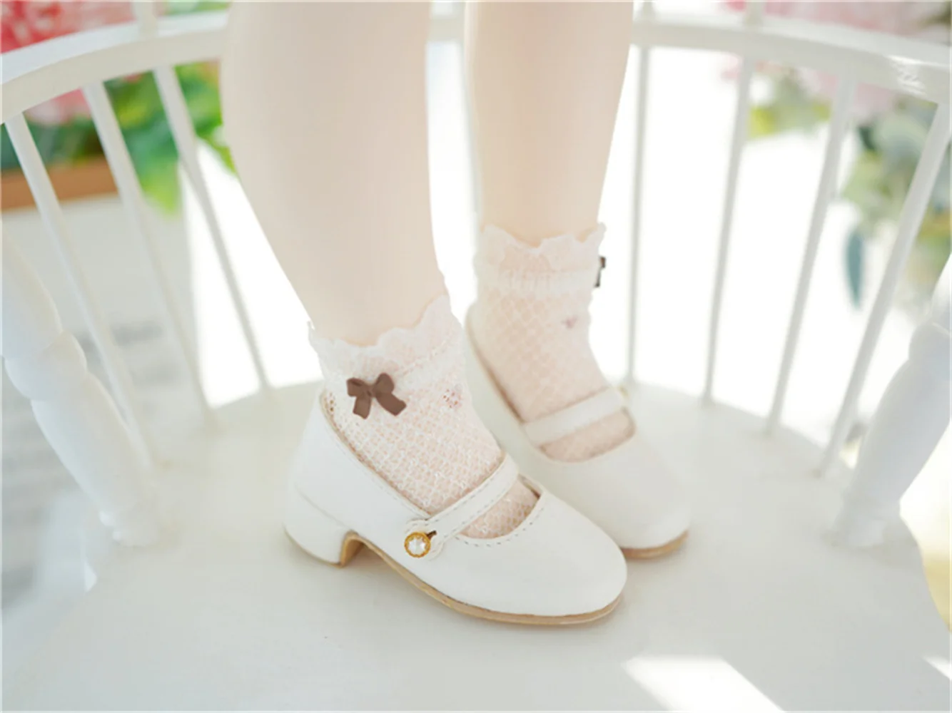 Обувь bjd MSD Подходит для куклы 1/4 размера маленькие кожаные туфли с жемчужной пряжкой кожаные туфли с одной пряжкой трехцветные аксессуары для куклы bjd - 4