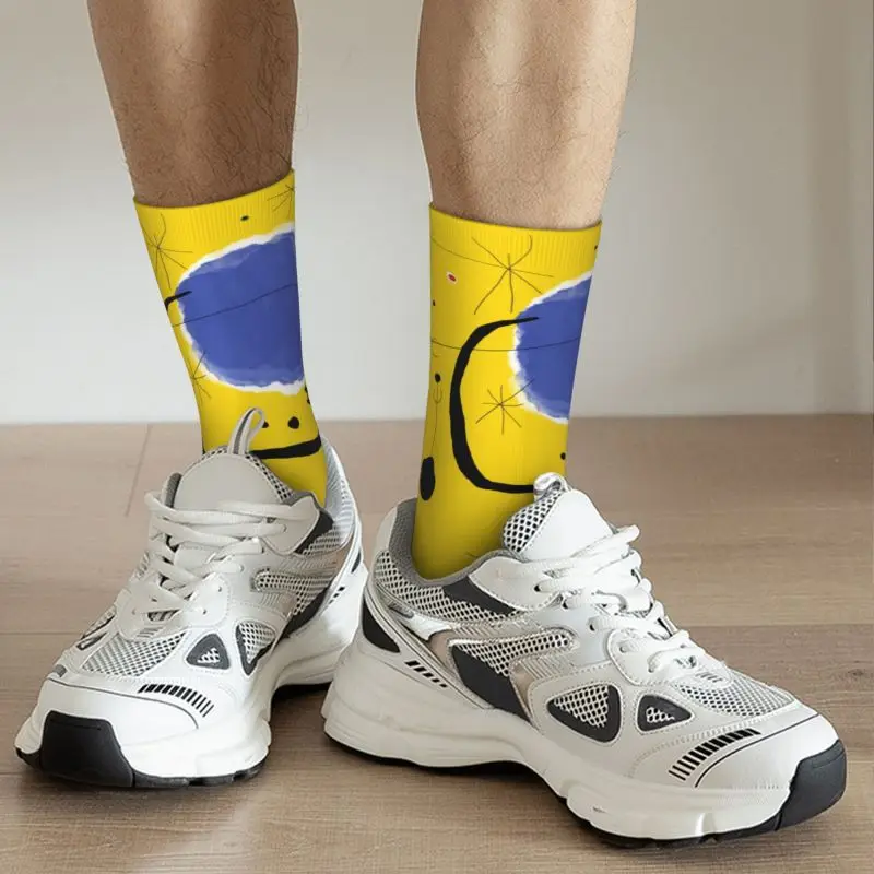 Забавные носки The Gold Of The Azure Женские мужские Теплые спортивные футбольные носки с 3D принтом Joan Miro в стиле абстрактного искусства - 4