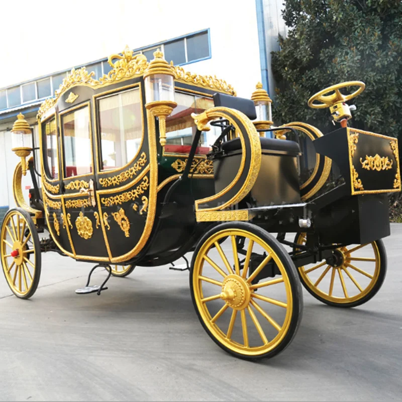 Продается Электромобиль Нового стиля С Прицепом для Свадебной кареты, запряженной лошадьми, Роскошные Королевские тележки для перевозки лошадей - 4