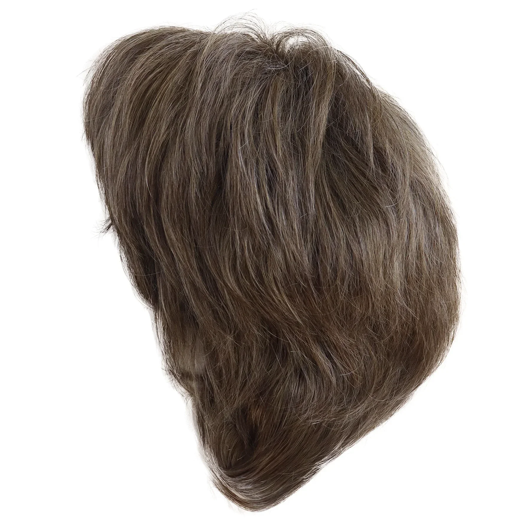 Синтетический короткий мужской парик GNIMEGIL с челкой из смеси каштановых волос, подарок отца, парик для мужчин, натуральная стрижка, ежедневный косплей, Термостойкий - 4